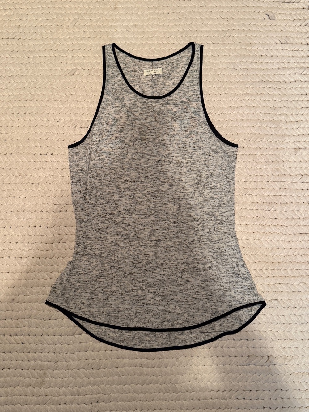 rag & bone Heather Gray Tank with Black Trim